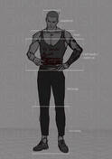 type chart / full body, flat grayscale