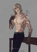 3/4 body, colored n shaded (this is bad lineart fyi)